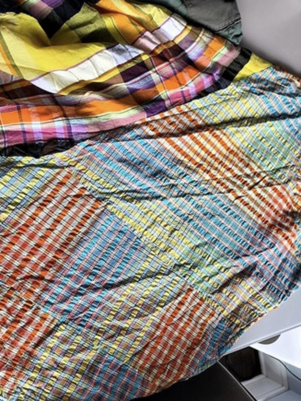 Free People Multi Plaid Midi Skirt Size 6 NWT